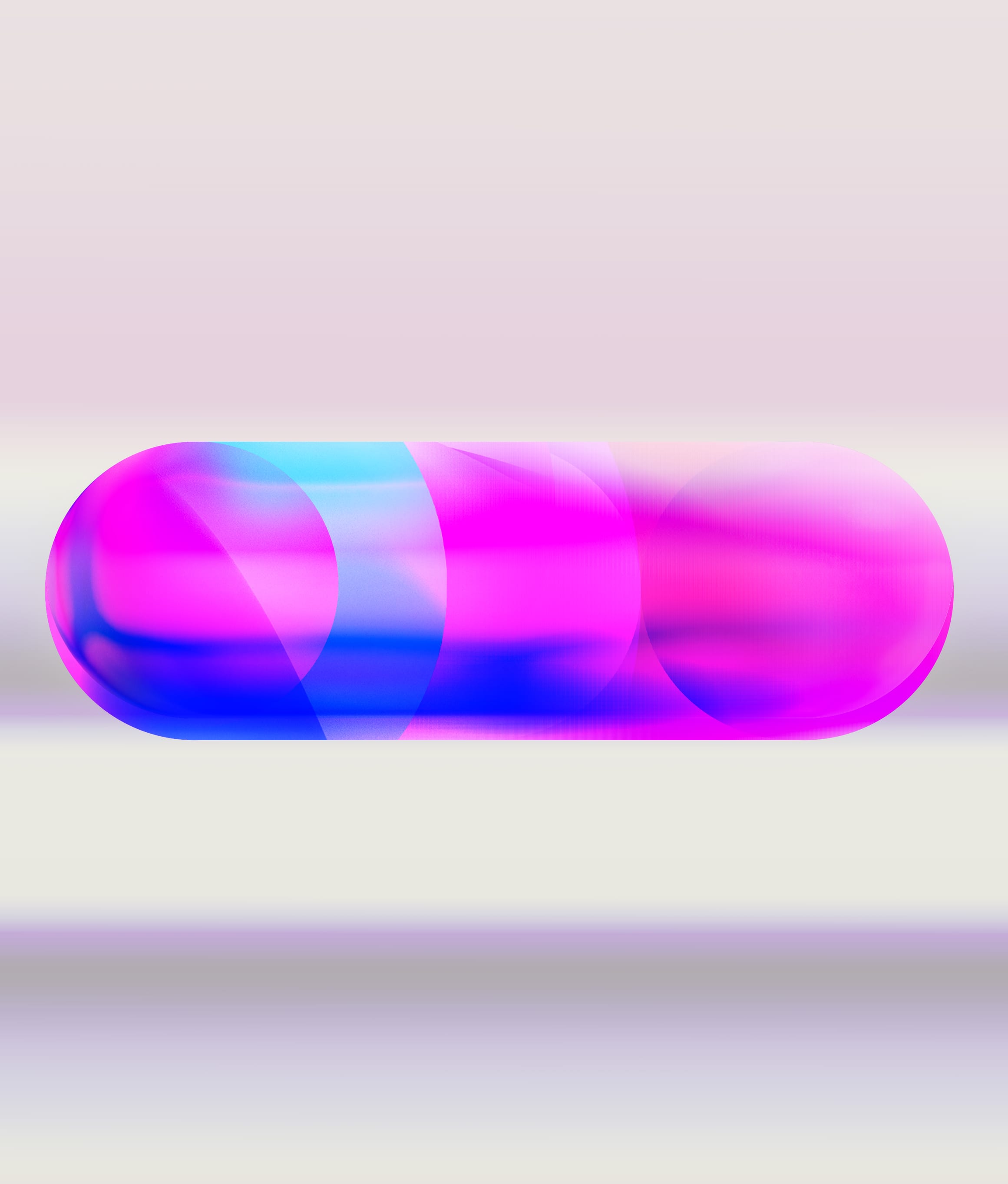 A bright refracted lozenge above a restrained violet horizontal shadow