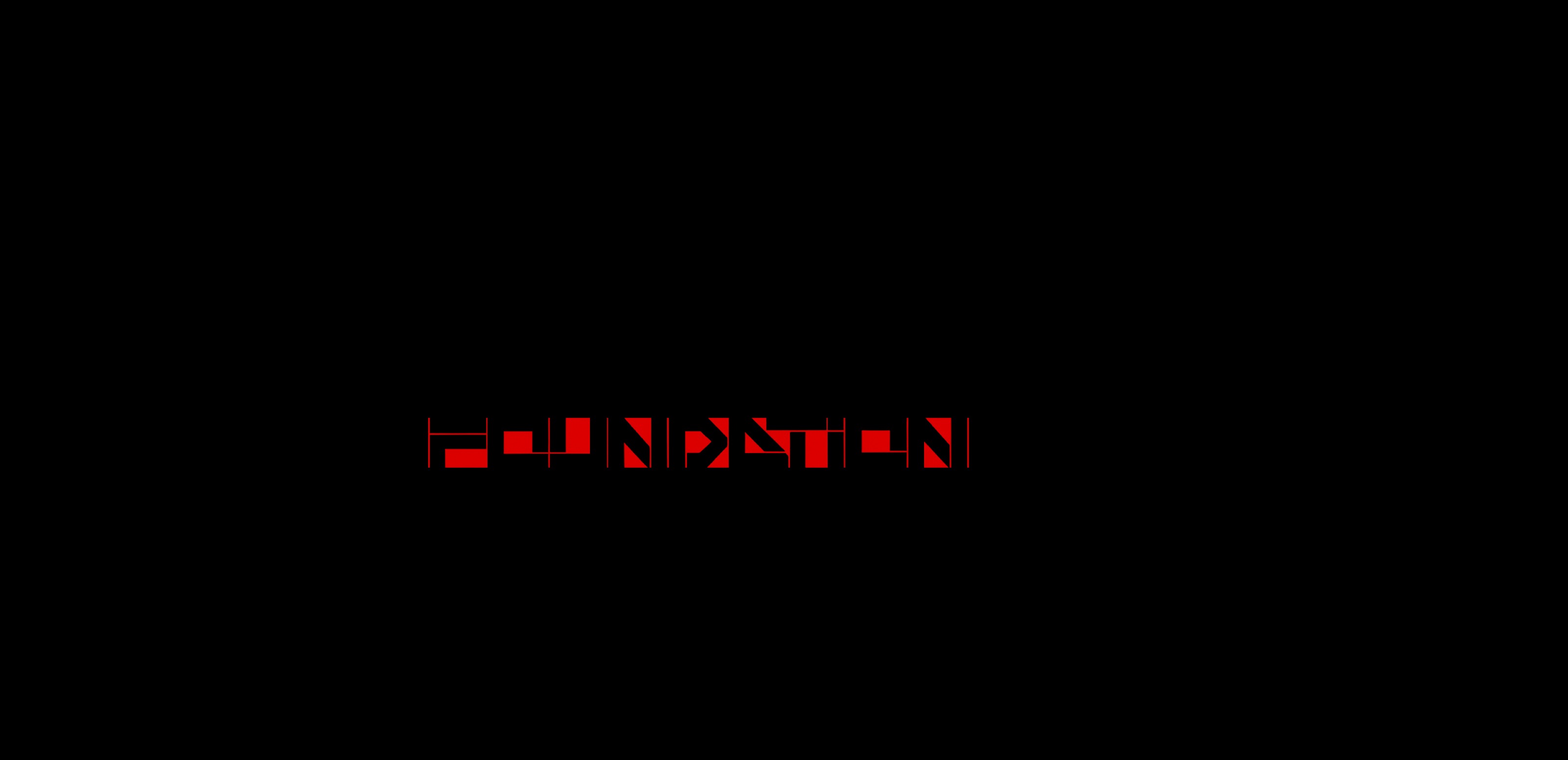 Red modular FOUNDATION title mark centred on black