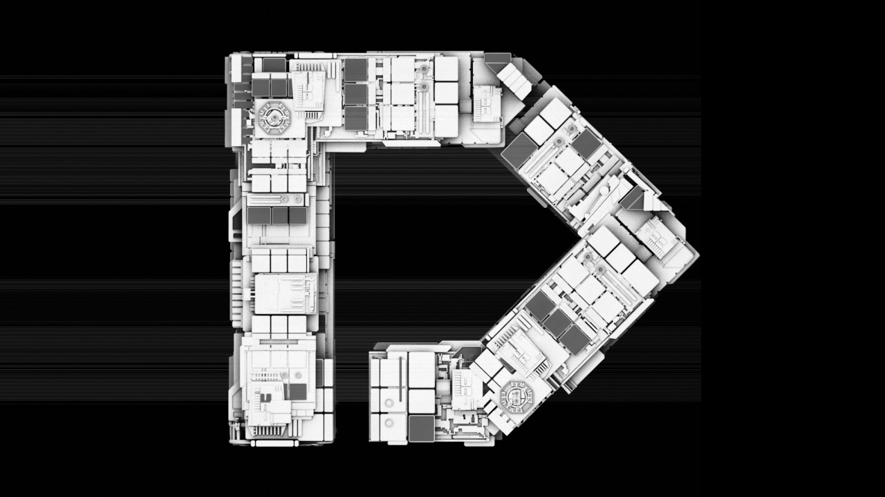 Three-dimensional geometric construction for the letter D