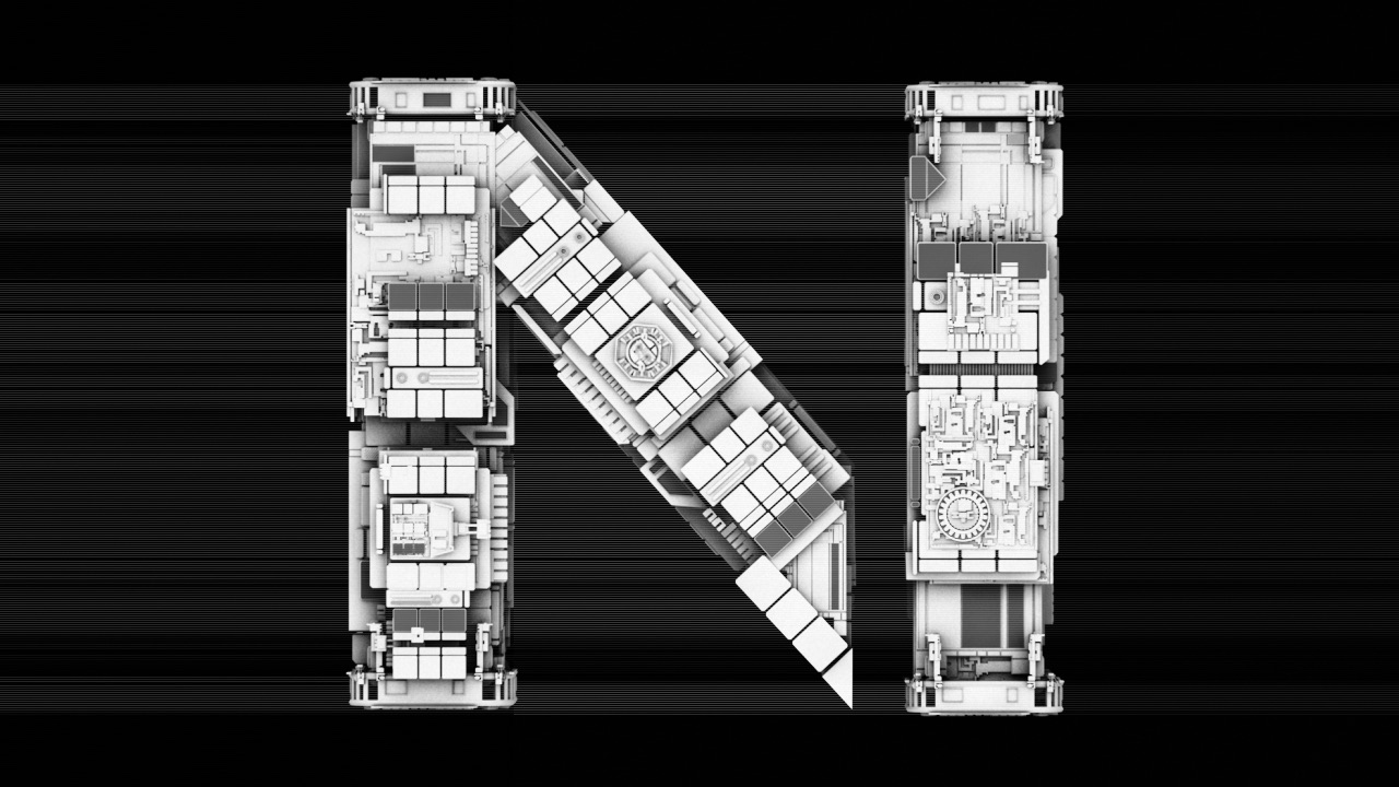Three-dimensional geometric construction for the letter N
