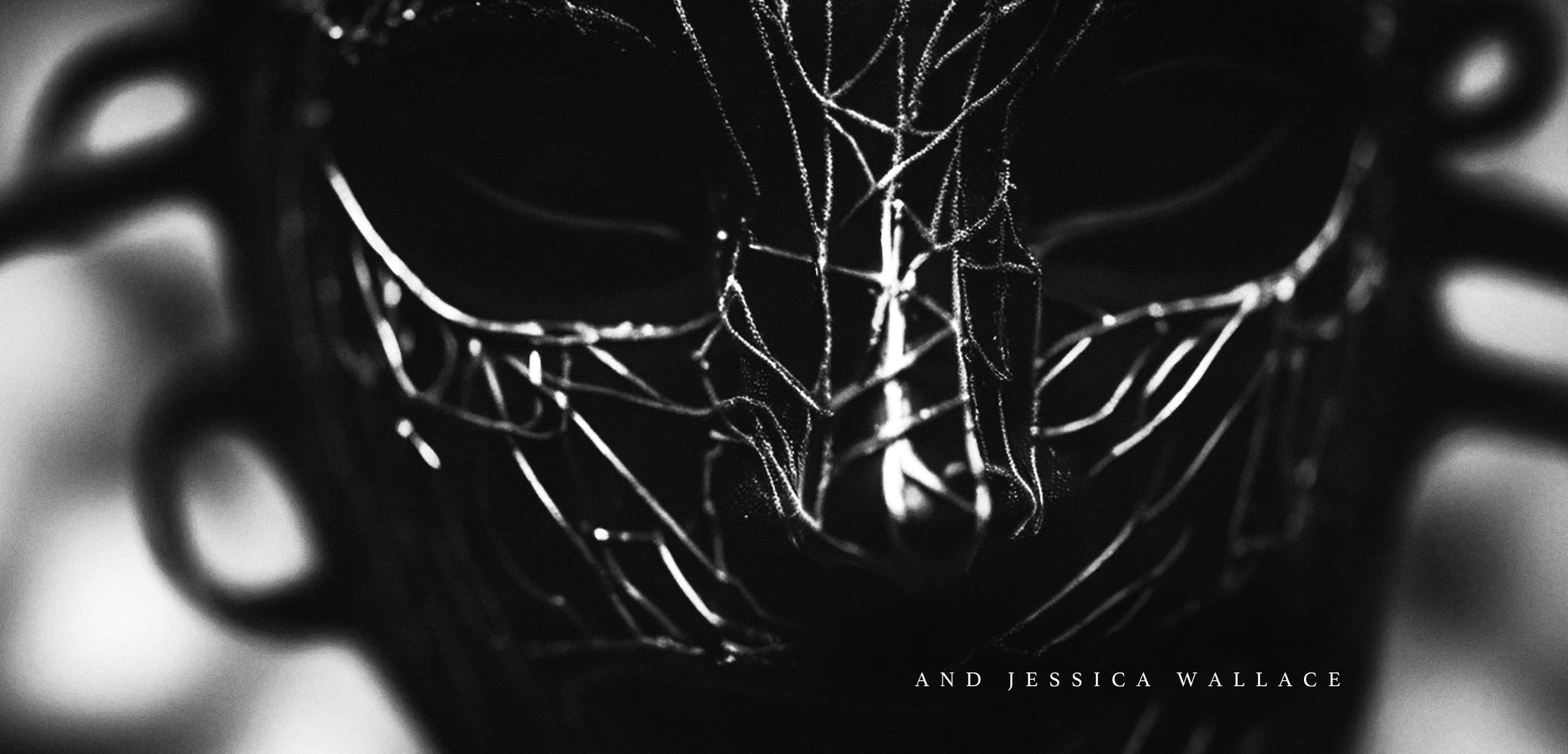 High-contrast inverted portrait and web imagery from Neringa